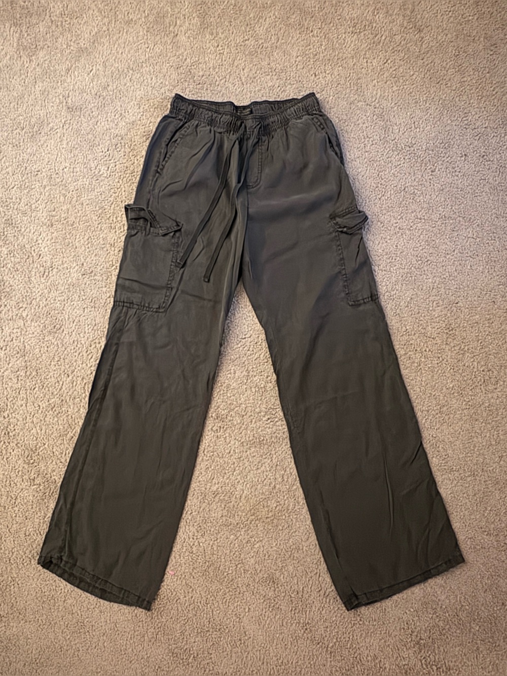 Women's Black Cargo Drawstring Pants - Relaxed Utility Style